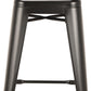 Giri 30 Inch Barstool Chair, Footrest and Tapered Legs, Black Metal Finish By Casagear Home