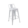 Giri 30 Inch Barstool Chair, Footrest and Tapered Legs, White Metal Finish By Casagear Home