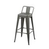 Giri 26 Inch Counter Stool Chair, Footrest and Tapered Legs, Gray Metal By Casagear Home