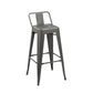 Giri 26 Inch Counter Stool Chair Footrest and Tapered Legs Gray Metal By Casagear Home BM311909