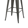 Giri 26 Inch Counter Stool Chair, Footrest and Tapered Legs, Gray Metal By Casagear Home