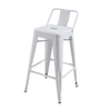 Giri 26 Inch Counter Stool Chair, Footrest and Tapered Legs, White Metal By Casagear Home