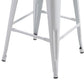 Giri 26 Inch Counter Stool Chair, Footrest and Tapered Legs, White Metal By Casagear Home