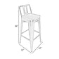 Trace 30 Inch Barstool Chair, Low Back, Wood Seat, Light Gray Metal By Casagear Home