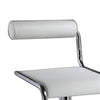 25-29 Inch Barstool Chair, Adjustable, White Faux Leather, Chrome Metal By Casagear Home