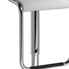 25-29 Inch Barstool Chair, Adjustable, White Faux Leather, Chrome Metal By Casagear Home