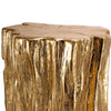Kiny 20 Inch Accent Stool Table, Tree Trunk Design, Magnesium, Gold Finish By Casagear Home