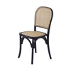 38 Inch Dining Chairs Set of 2, Stackable, Woven Cane, Beech Wood, Black By Casagear Home