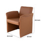 32 Inch Accent Chair Curved Extended Back Caramel Brown Faux Leather By Casagear Home BM311953