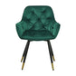 25 Inch Accent Dining Chair, Curved Back, Gold, Green Velvet Upholstery By Casagear Home