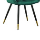 25 Inch Accent Dining Chair, Curved Back, Gold, Green Velvet Upholstery By Casagear Home
