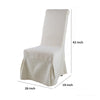 25 Inch Side Dining Chair, Skirted Parsons Style, White Fabric Slipcover By Casagear Home