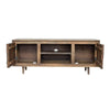 55 Inch TV Media Entertainment Console, 2 Doors, 2 Shelves, Cutouts, Brown By Casagear Home