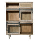 47 Inch Sideboard Server Cabinet, Sliding Doors, Iron, Sandblast White Wood By Casagear Home
