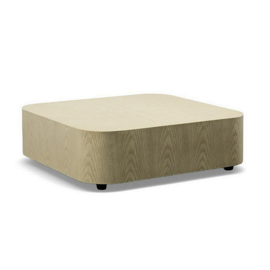Cid Macy 36 Inch Low Coffee Table, Square Modern Style, Beige Brown Finish By Casagear Home