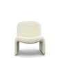 32 Inch Accent Chair, Curved Sloped Back, Off White Fabric Upholstery By Casagear Home