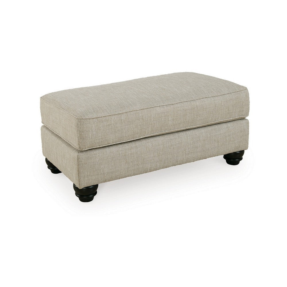 Ashley Asen 44" Ottoman, Plush Top Cushion, Beige Polyester