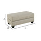 Asen 44 Inch Ottoman with Plush Cushion in Beige Polyester Upholstery By Casagear Home BM312017
