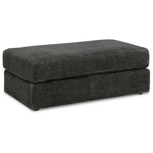 Henly 49 Inch Accent Ottoman, Oversized, Non Skid Legs, Gray Polyester By Casagear Home