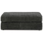 Henly 49 Inch Accent Ottoman, Oversized, Non Skid Legs, Gray Polyester By Casagear Home