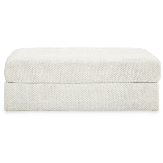 Henly 49 Inch Accent Ottoman, Oversized, Non Skid Legs, White Polyester By Casagear Home