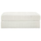 Henly 49 Inch Accent Ottoman, Oversized, Non Skid Legs, White Polyester By Casagear Home