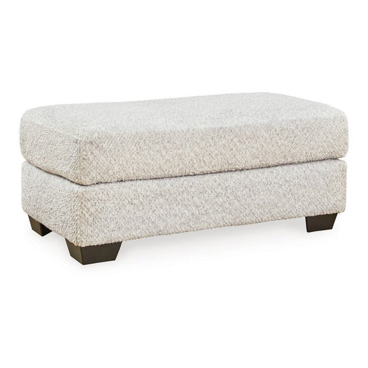 Emma 44 Inch Ottoman, Plush Cushioned Top, Soft Gray Polyester Upholstery By Casagear Home