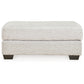 Emma 44 Inch Ottoman, Plush Cushioned Top, Soft Gray Polyester Upholstery By Casagear Home