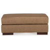 Aida 43 Inch Ottoman, Oversized Attached Cushion, Plush Brown Leather By Casagear Home