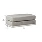 Kaite 44 Inch Ottoman, Plush Top Cushion, Genuine and Faux Leather, Gray By Casagear Home