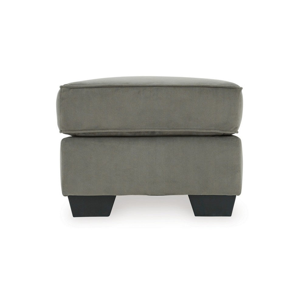 Leate 43 Inch Ottoman, Firm Plush Top Cushion, Tapered Legs, Gray Polyester By Casagear Home
