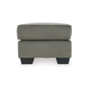 Leate 43 Inch Ottoman, Firm Plush Top Cushion, Tapered Legs, Gray Polyester By Casagear Home
