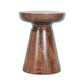18 Inch Side Accent Table, Round Mango Wood Top, Cone Base, Brown Finish By Casagear Home