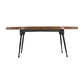 Aji 31 Inch Coffee Table, Oval Acacia Wood Top, Iron Legs, Brown and Black By Casagear Home