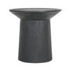 20 Inch Side End Table, Round Mango Wood Top, Cylindrical Base, Black By Casagear Home