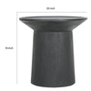 20 Inch Side End Table Round Mango Wood Top Cylindrical Base Black By Casagear Home BM312081