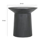 20 Inch Side End Table Round Mango Wood Top Cylindrical Base Black By Casagear Home BM312081