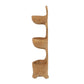 Jion 28 Inch Display Shelves, 3 Tiers, Unique Accent in Teak Wood, Brown By Casagear Home