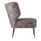 30 Inch Accent Leisure Chair, Taupe Gray Tufted Floral Fabric, Wingback By Casagear Home