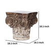 18 Inch Corinthian Cap Pedestal, 2 Tone Gold and White Finished Magnesium By Casagear Home