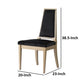 23 Inch Side Dining Chair, Black Soft Velvet Upholstery, Beige Rubberwood By Casagear Home