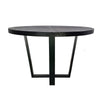 Raj 47 Inch Round Dining Table, Cross Legs Design, Black Acacia Wood, Iron By Casagear Home