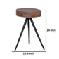 24 Inch Side End Table, Round Mango Wood Brown Tree Top, Black Metal Tripod By Casagear Home