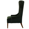 28 Inch Accent Armchair, Wingback Design, Tufted Emerald Green Polyester By Casagear Home
