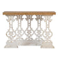 47 Inch Console Sofa Table, Fir Wood Rectangular Top, White Carved Legs By Casagear Home