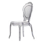 22 Inch Side Dining Chair, Clear Smoke Finish, Classic Curved Backrest By Casagear Home