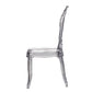 22 Inch Side Dining Chair, Clear Smoke Finish, Classic Curved Backrest By Casagear Home