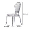 22 Inch Side Dining Chair, Clear Smoke Finish, Classic Curved Backrest By Casagear Home