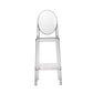 30 Inch Barstool Chair, Transparent Clear Acrylic Frame, Oval Backrest By Casagear Home