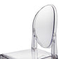 30 Inch Barstool Chair, Transparent Clear Acrylic Frame, Oval Backrest By Casagear Home